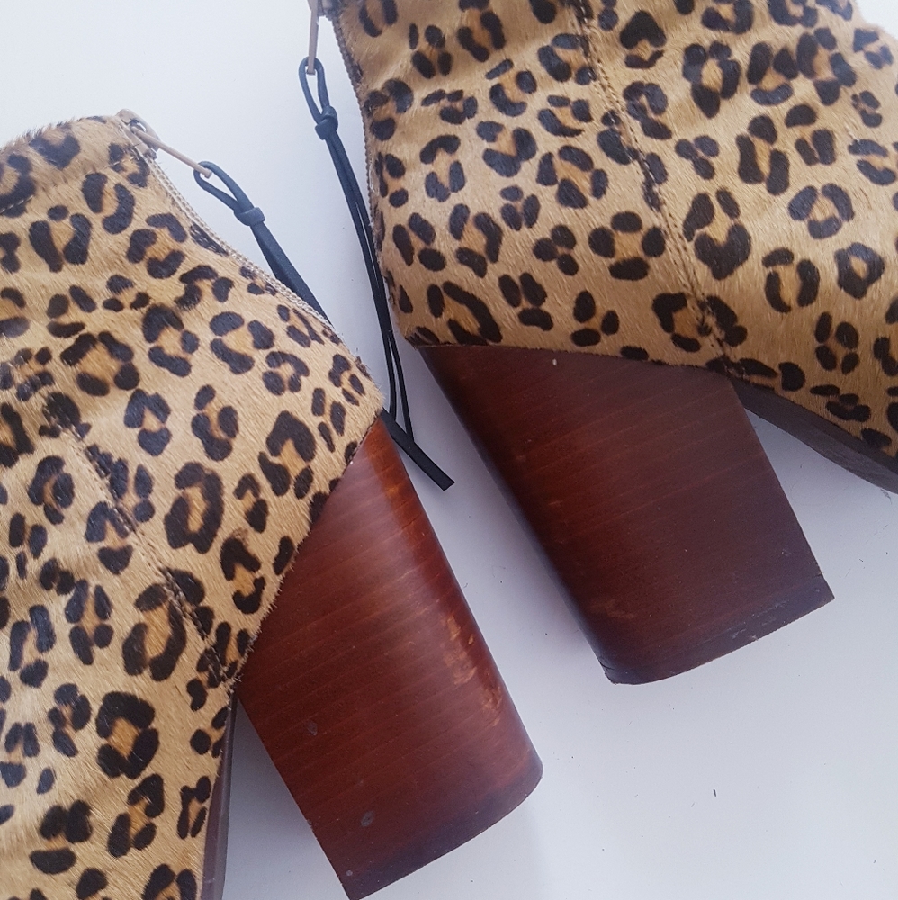 JEFFREY CAMPBELL Leopard Calf Hair Rumble Booties - Picture 8 of 10